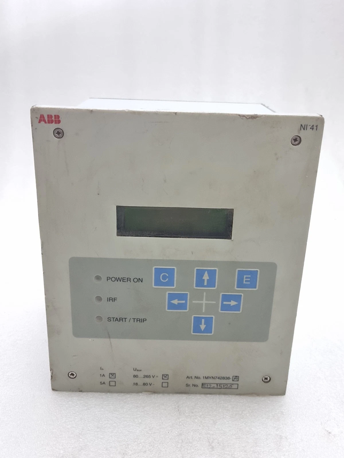 ABB NI41 PROTECTION RELAY 1MYN742838-A 80-265 VAC/VDC NI41 1MYN742838A